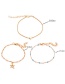 Fashion Gold Alloy Hollow Star Rice Beads Chain Bracelet 3 Layers