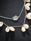 Fashion Silver Multilayer Alloy Old Flower Shell Necklace
