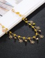 Fashion Gold Alloy Diamond-studded Openwork Flower Tassel Anklet