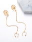 Fashion Gold Beauty Head Alloy Chain U-shaped Earrings