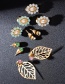 Fashion Gold Diamond Geometric Flower Hollow Leaves Earrings 5 ??pairs