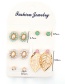 Fashion Gold Diamond Geometric Flower Hollow Leaves Earrings 5 ??pairs