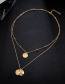 Fashion Gold Geometric Alloy Irregular Smooth Round Multi-layer Necklace