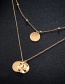 Fashion Gold Geometric Alloy Irregular Smooth Round Multi-layer Necklace