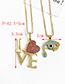 Fashion Gold Copper Inlaid Zircon Love Letter Love Necklace