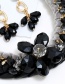 Fashion Black Woven Diamond Necklace Earring Set