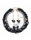 Fashion Black Woven Diamond Necklace Earring Set