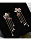 Fashion Gold  Silver Needle Snail Cherry Fringed Diamond Earrings