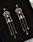 Fashion Pink  Silver Pin Bird Bird Cage Star Drop Earrings