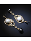 Fashion Gold  Silver Pin Pearl Black Spot Leopard Micro Inlaid Zircon Earrings
