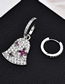 Fashion Silver Zircon Bell Earrings Single