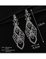 Fashion Silver + Color Diamond Claw Chain Full Of Diamond Earrings