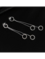 Fashion Silver + White Diamond Claw Chain Tassel Circle Earrings