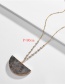 Fashion Semicircular Gold Natural Stone Edging Crystal Bead Necklace