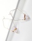 Fashion Black Copper Wire Geometric Arrow Natural Crystal Tooth Stone Woven Earrings