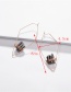 Fashion White Copper Wire Geometric Arrow Natural Crystal Tooth Stone Woven Earrings