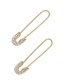 Fashion Gold Alloy Transparent Gemstone Drill Paper Clip Earrings