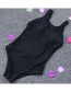 Fashion Black Mesh Stitching Hollow One-piece Swimsuit