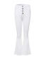 Fashion White High-waist Single-breasted Flared Pants