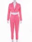 Fashion Pink Short Small Suit Mid-rise Cropped Pants Suit
