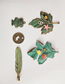 Fashion Green Geometric Leaf Frog Metal Fittings
