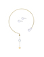 Fashion Gold Round Pearl Open Pearl Stud Earrings Set