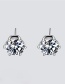 Fashion Steel Color Inlaid Zircon Stainless Steel Earrings