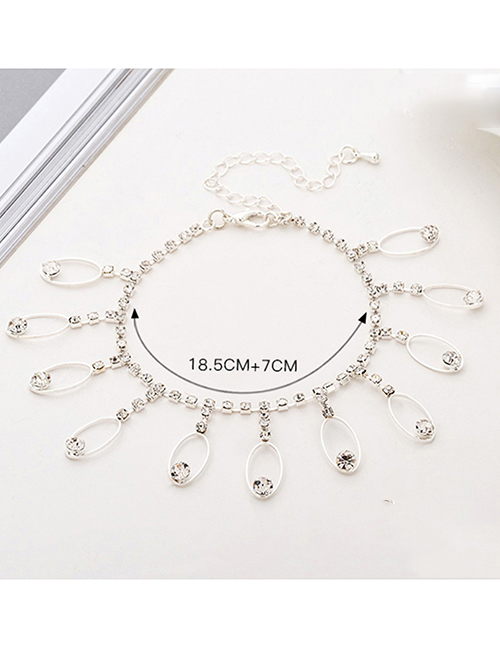 Fashion Silver Fringed Full Drill Anklet