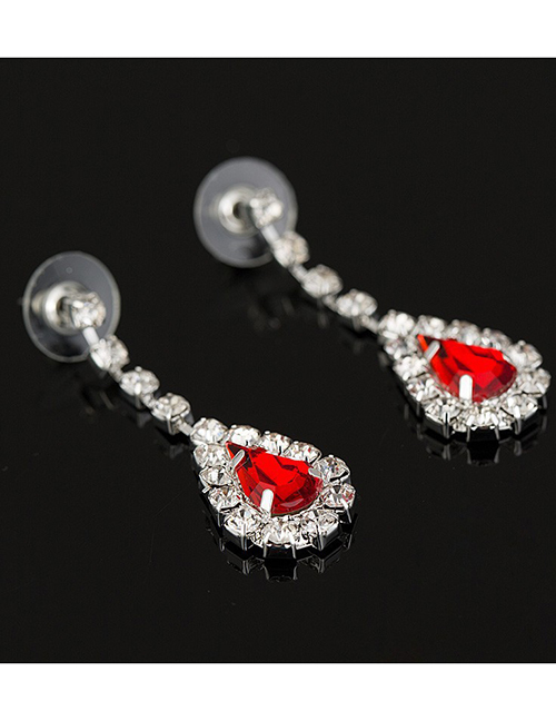Fashion Blue Diamond Crystal Necklace Earring Set