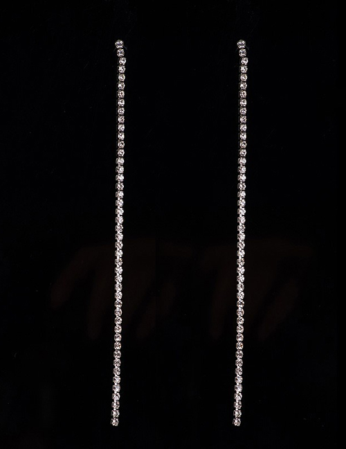 Fashion Silver Diamond Necklace Earring Set