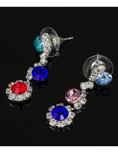 Fashion Color Diamond Necklace Earring Set
