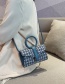 Fashion Blue Plaid Woolen Stitching Shoulder Bag Shoulder Bag