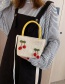 Fashion White Cherry Cartoon Fruit Straw Handbag Shoulder Messenger Bag