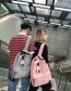 Fashion Gray Labeled Contrast Ribbon Backpack