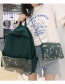 Fashion Green Embroidered Stitching Backpack