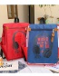 Fashion Red Microphone Letter Print Backpack