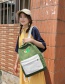 Fashion Green Avocado Print Stitched Backpack