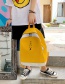 Fashion Yellow Contrast Embroidered Letter Canvas Backpack