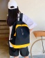 Fashion Yellow Contrast Embroidered Letter Canvas Backpack