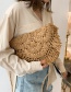 Fashion Beige Braided Hollow Tassel Shoulder Crossbody Bag