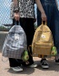 Fashion Yellow Plaid Label Canvas Backpack