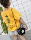 Fashion Yellow Diamond-studded Pearl Flower Children's Shoulder Messenger Bag