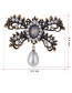 Fashion Ancient Silver Alloy Openwork Bow With Diamond Pearl Brooch