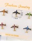 Fashion Gold Alloy-studded Aircraft Brooch 6 Packs