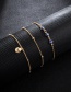 Fashion Gold Alloy Chain Eye Shell Anklet 3 Set