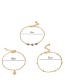 Fashion Gold Alloy Chain Eye Shell Anklet 3 Set