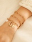 Fashion Gold Chain Pearl Shell Bracelet 3 Piece Set