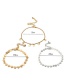 Fashion Gold Alloy Round Chain Love Five-pointed Star Multi-layered Anklet