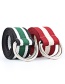 Fashion 05 Black And White Red Double Buckle Canvas Belt