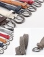 Fashion Gray Wax Rope Braided Twist Belt